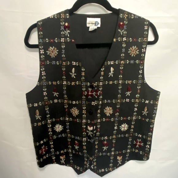 Paul Harris Design Jackets & Blazers - Paul Harris Design Vintage floral embroidered Cottage Core vest 100% Cotton sz L